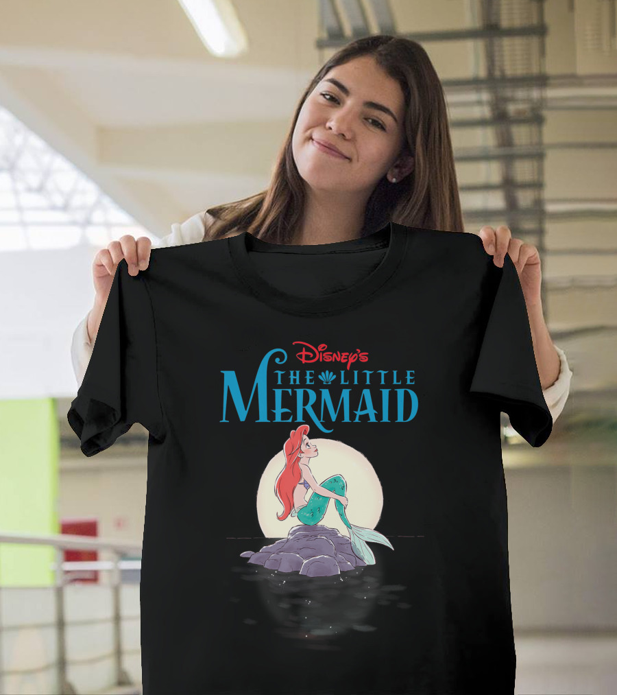 Disney's The Little Mermaid Ariel on Rock at Sunset T-Shirt