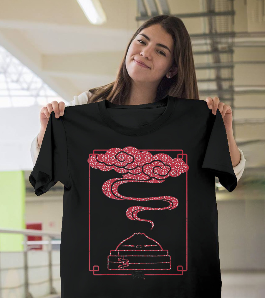 Disney Pixar Bao Steamy Red Pattern Woodblock Clouds T-Shirt