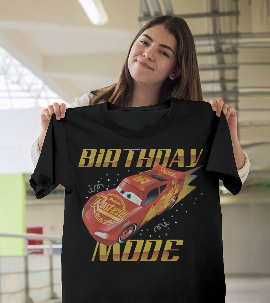 Disney Pixar Cars Lightning McQueen Birthday Mode Rust-eze Racing T-Shirt