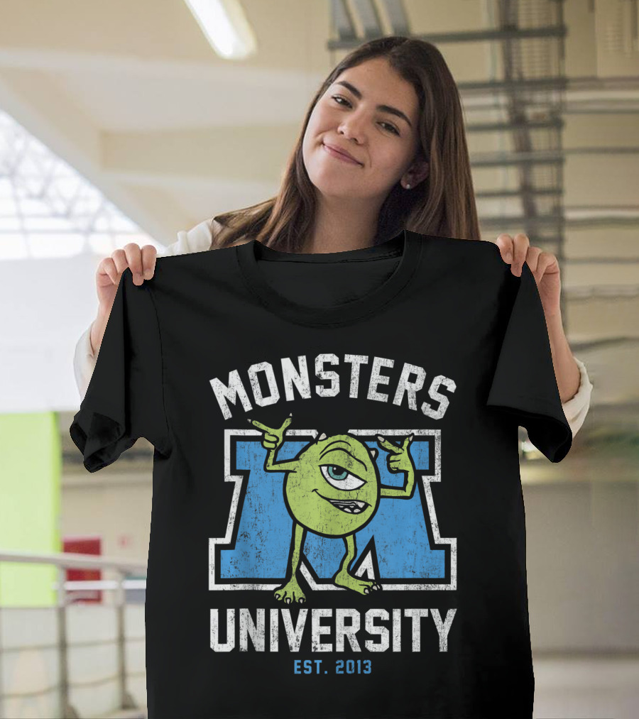 Monsters University Mike Wazowski Est. 2013 Collegiate Pixar Disney T-Shirt