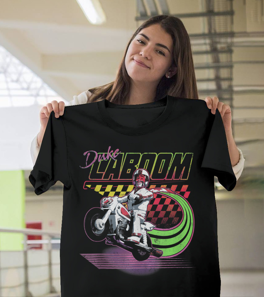 Duke Caboom Toy Story 4 Neon Colors Motorcycle Stunt Action T-Shirt
