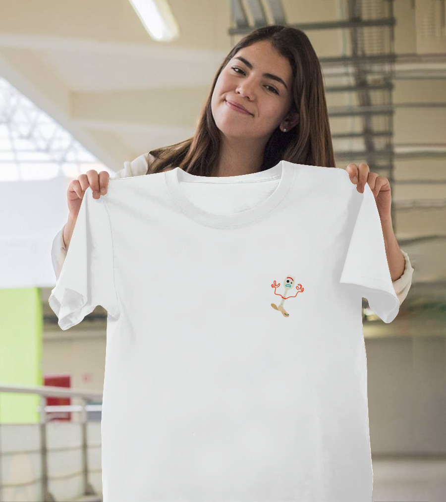 Disney Pixar Toy Story 4 Forky Character Left Chest Placement T-Shirt