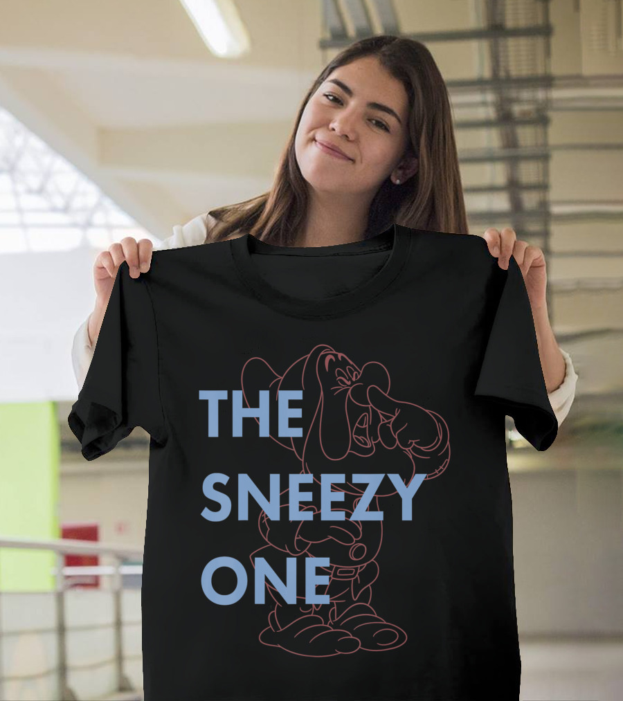 Disney Snow White The Sneezy One Outline Sneezy Dwarf Line T-Shirt