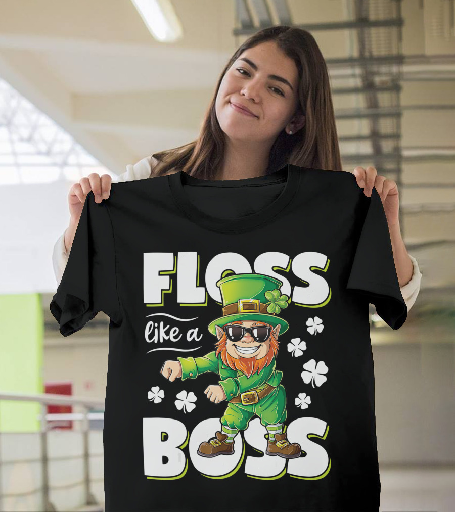 Floss Like A Boss Leprechaun St Patricks Day Boys T-Shirt