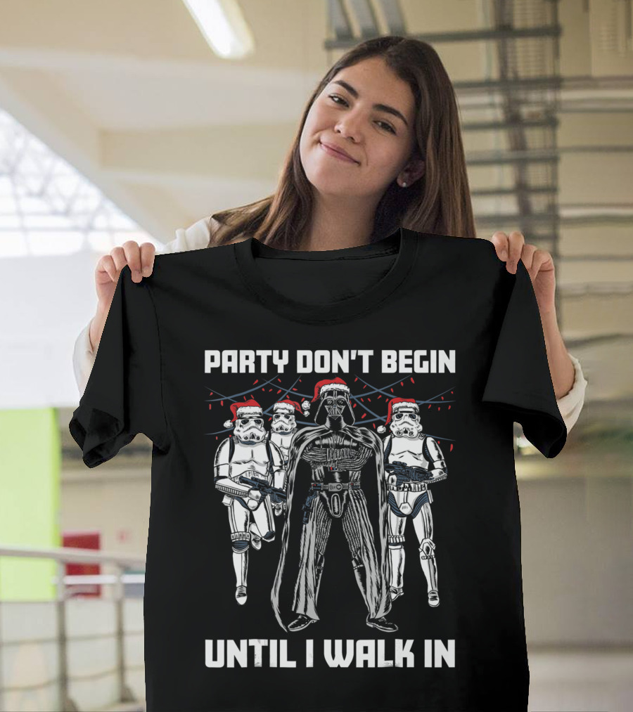 Star Wars Santa Vader Party Don't Begin Until I Walk In T-Shirt
