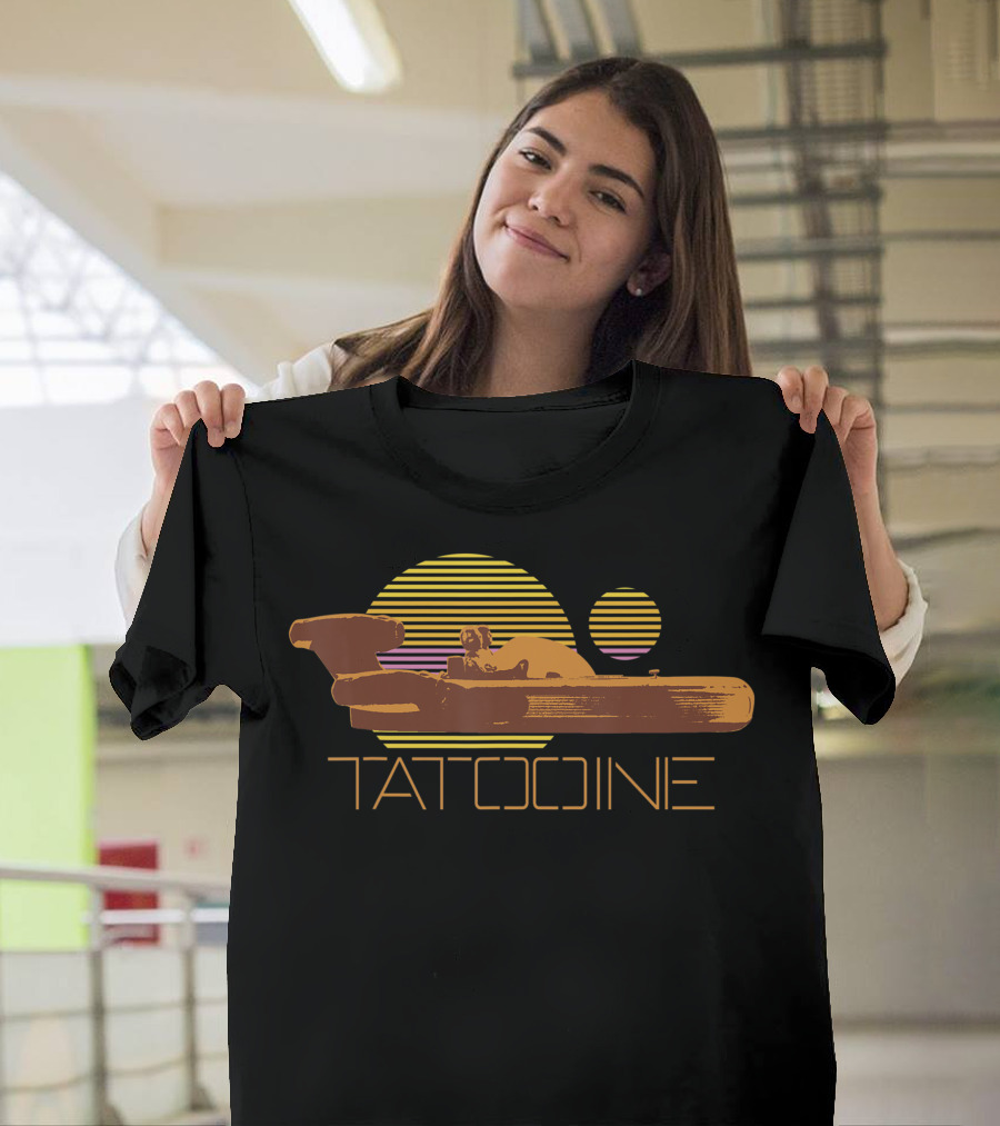 Star Wars Tatooine Landspeeder Retro Sun Stripes T-Shirt