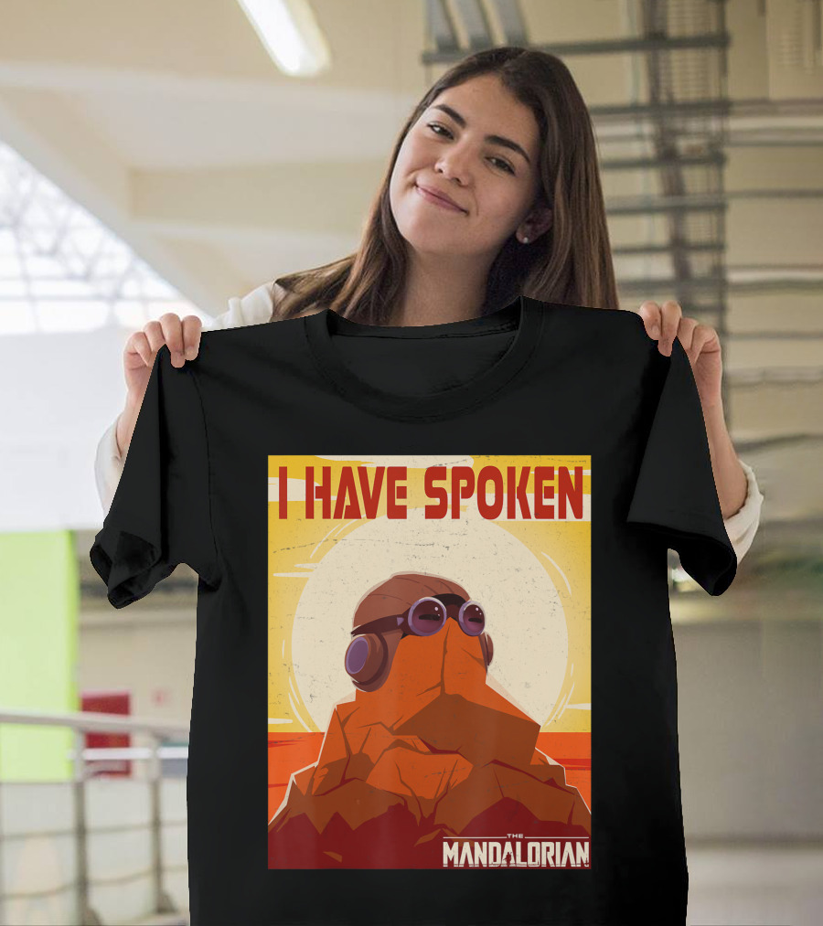Star Wars The Mandalorian I Have Spoken Image with Character and Sun Background T-Shirt
