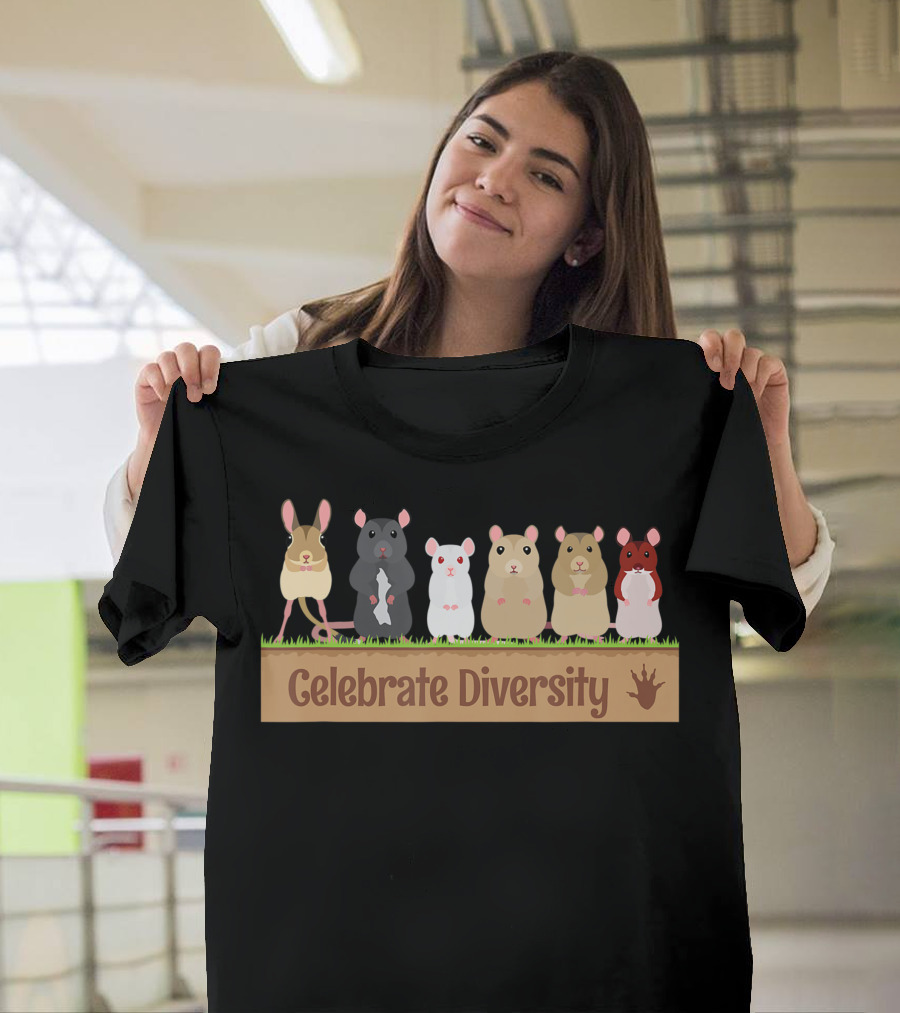 Celebrate Diversity Rat Lovers Chinese Year Of The Rat Diverse Illustrated Rats T-Shirt
