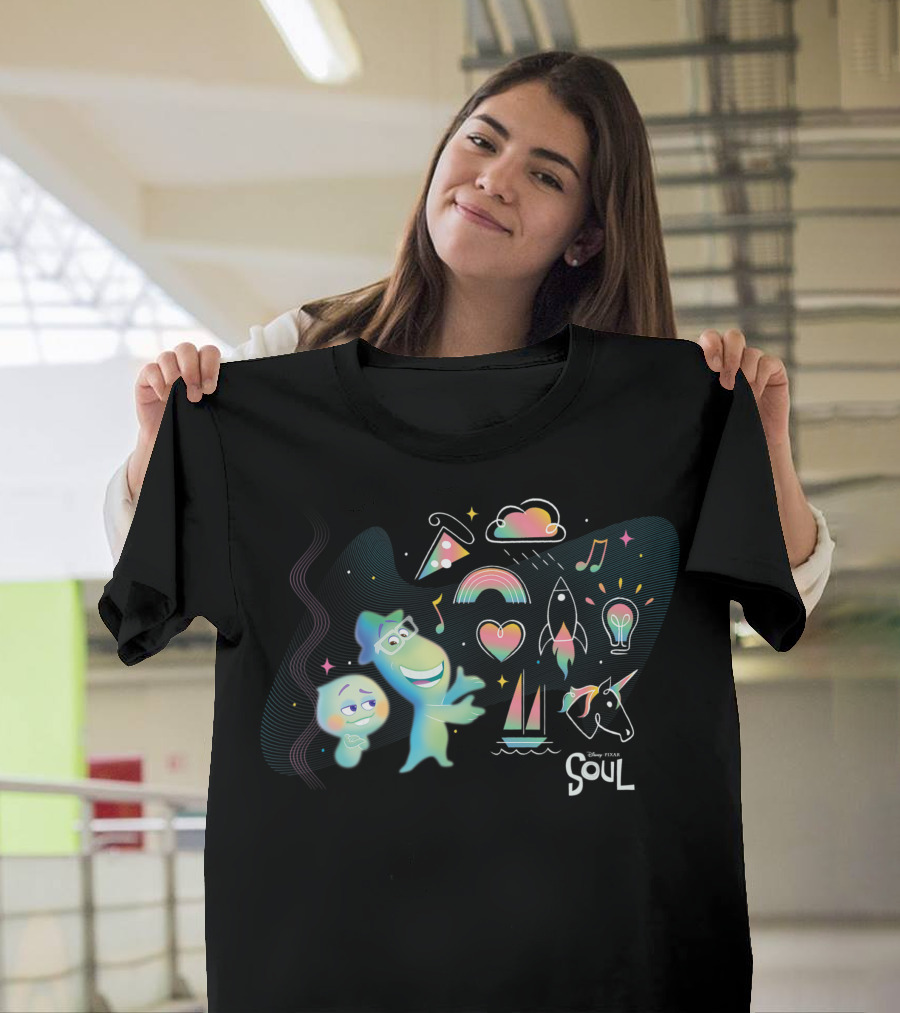 Soul Disney Pixar Joe Adventures with Pizza and Unicorns T-Shirt