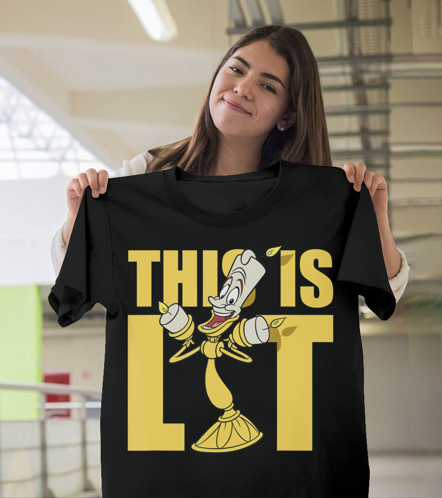 Disney Beauty And The Beast Lumiere This Is Lit Candle Character T-Shirt