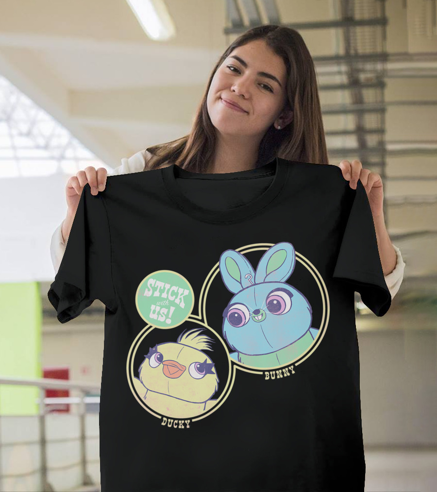 Disney Pixar Toy Story 4 Stick With Us Ducky and Bunny T-Shirt
