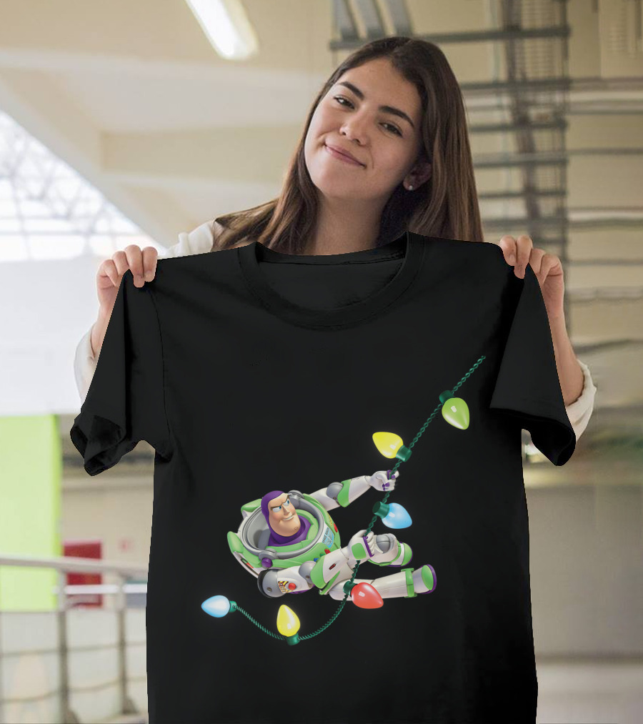 Disney Pixar Toy Story Buzz Lightyear with Christmas Lights T-Shirt