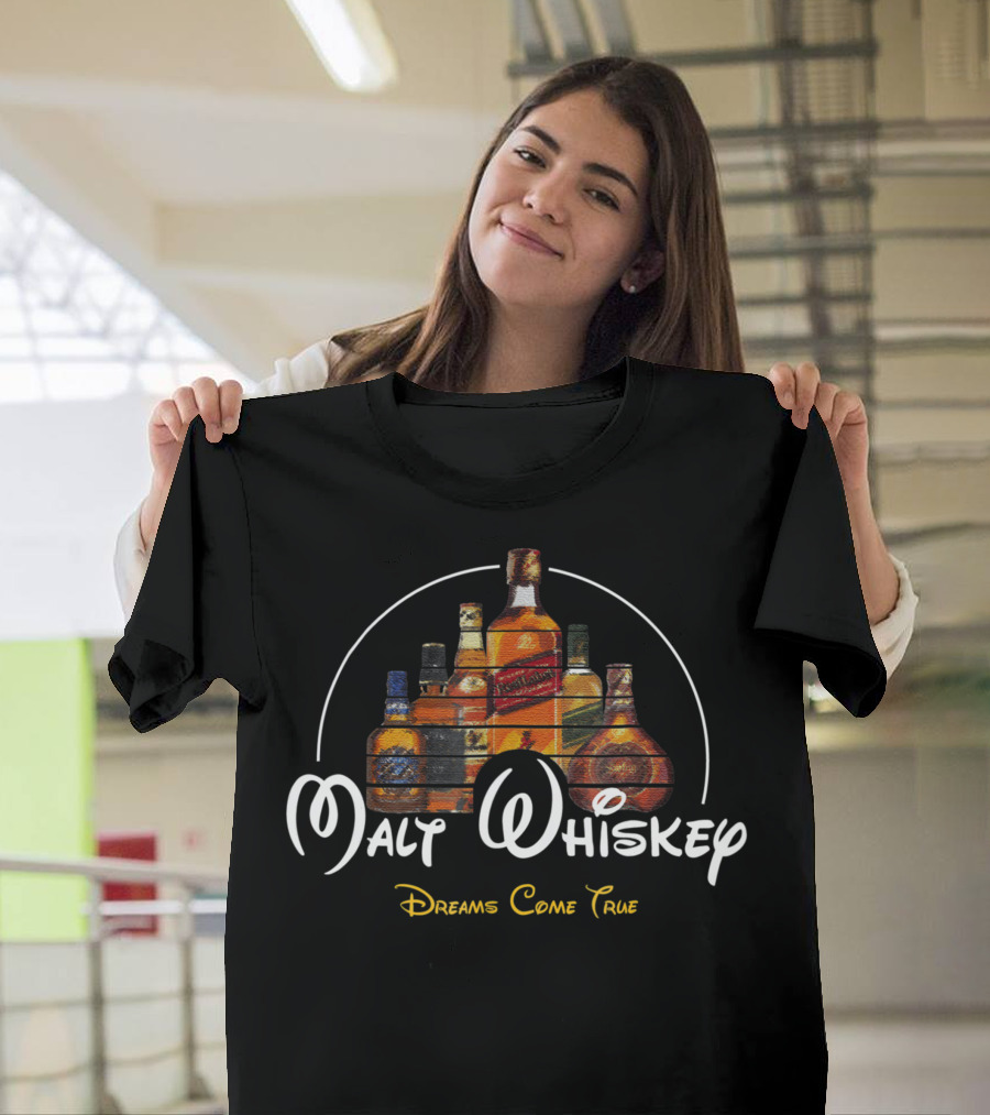 Malt Whiskey Dreams Come True Bottle Collection T-Shirt