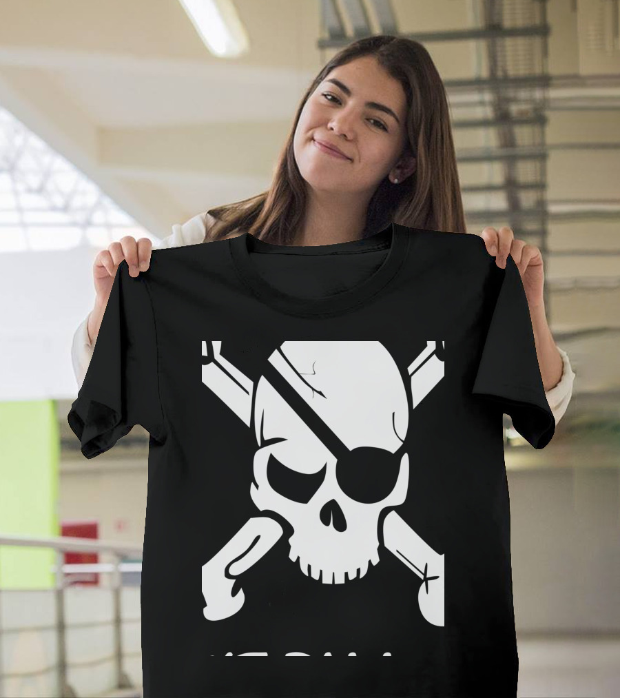 Rule 1 Don't Fall Off The Boat Funny Cruise Pirate Skull and Crossbones T-Shirt