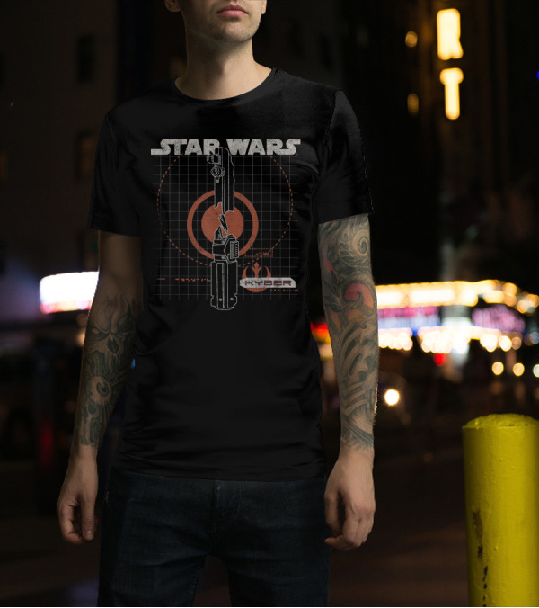 Star Wars The Rise Of Skywalker Kyber Crystal Lightsaber Blueprint Rebel Alliance T-Shirt