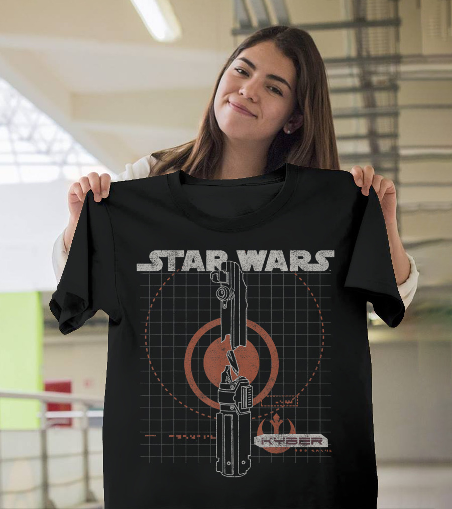 Star Wars The Rise Of Skywalker Kyber Crystal Lightsaber Blueprint Rebel Alliance T-Shirt