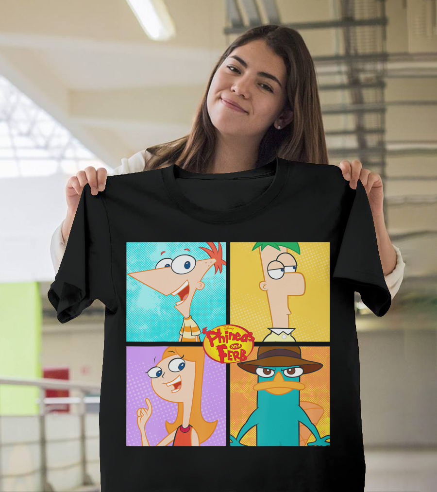Disney Phineas and Ferb Character Box Featuring Main Cast T-Shirt
