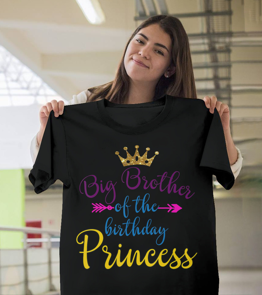 Big Brother Of The Birthday Princess Arrow Crown T-Shirt