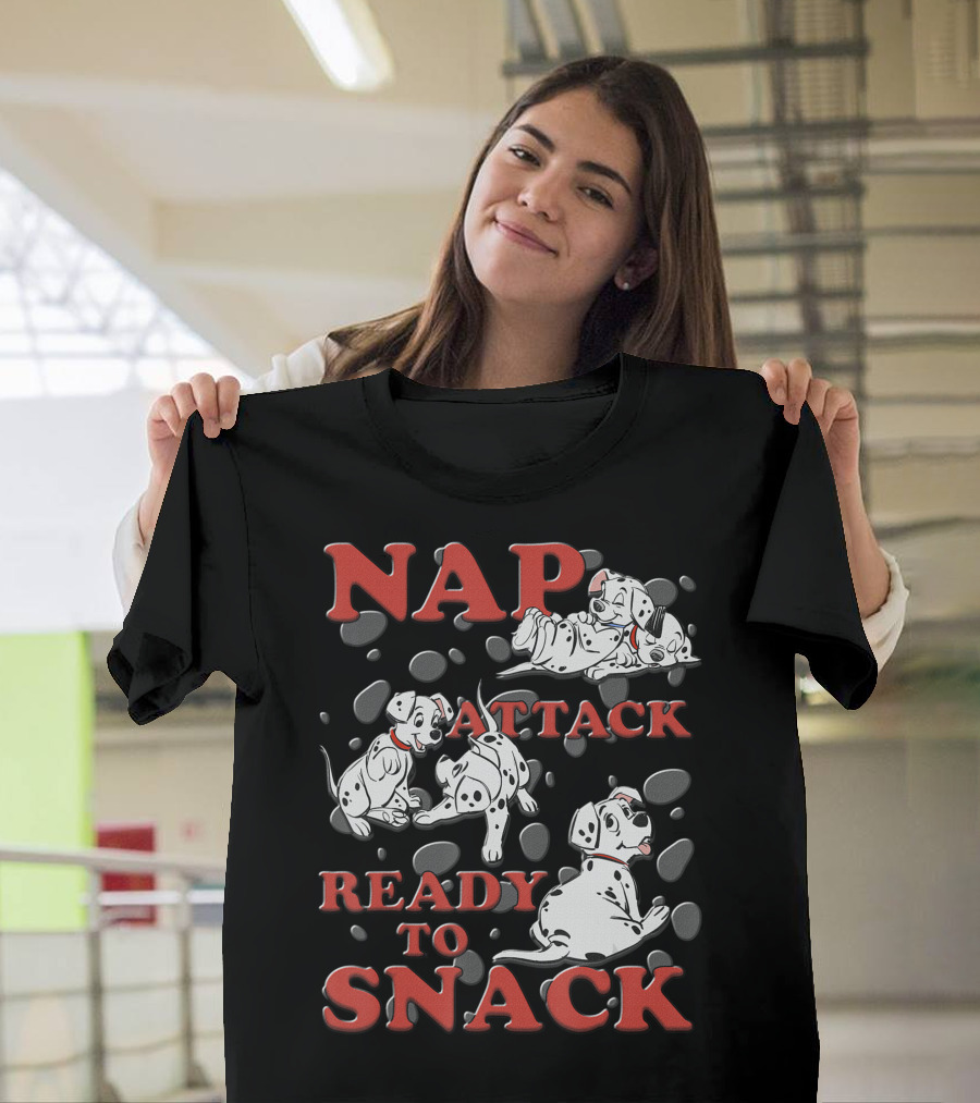 Nap Attack Ready to Snack Disney 101 Dalmatians Playful Puppies T-Shirt