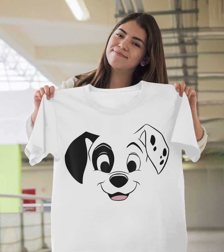 Disney 101 Dalmatians Patch Face Black T-Shirt