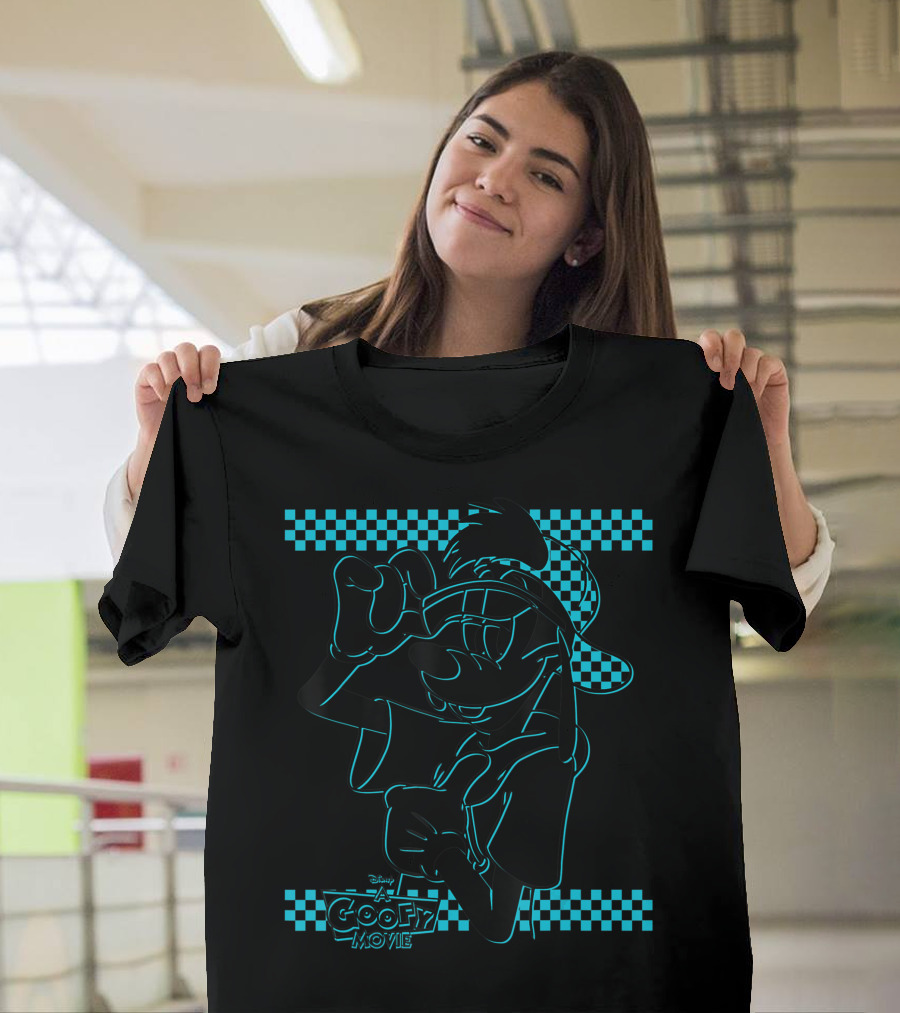 Disney A Goofy Movie Max Goof 90s Checkered Neon T-Shirt