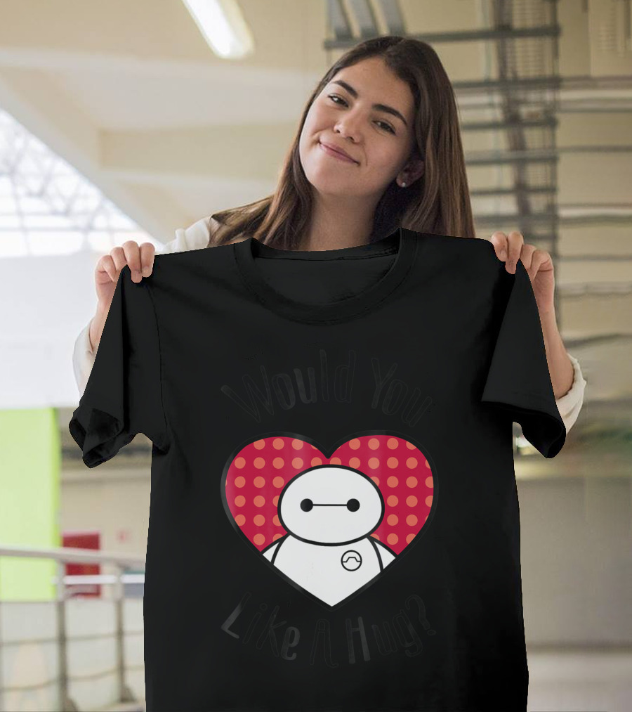 Disney Big Hero 6 Baymax Would You Like A Hug Heart T-Shirt