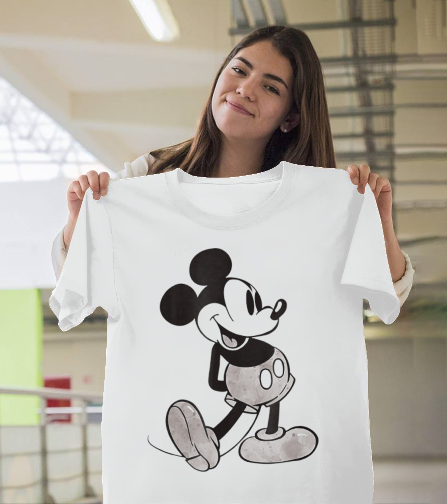 Disney Vintage Style Black And White Mickey Mouse Classic T-Shirt
