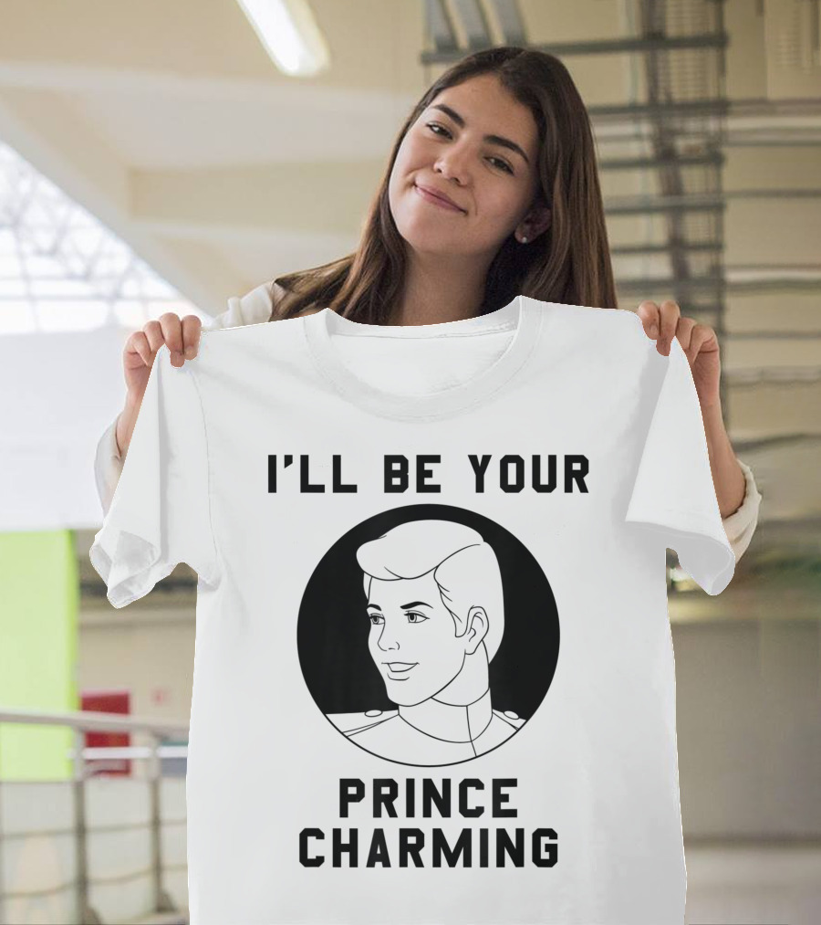 Disney Cinderella I'll Be Your Prince Charming Dark Font T-Shirt