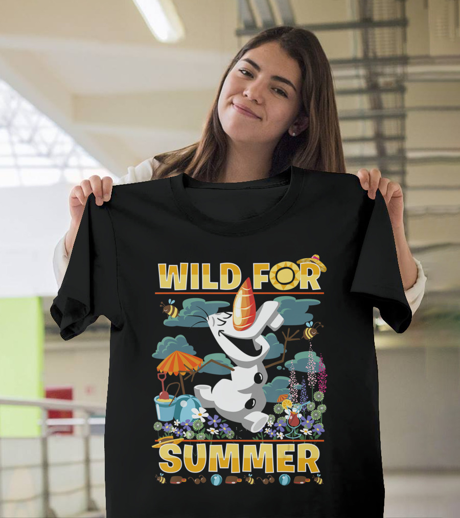 Disney Frozen Olaf Wild for Summer Fun with Bees and Flowers T-Shirt