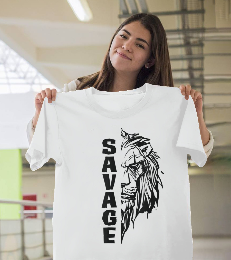 Disney Lion King Live Action Savage Half Lion Face T-Shirt