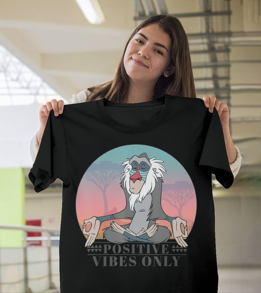 Disney Lion King Rafiki Meditation Positive Vibes Only T-Shirt