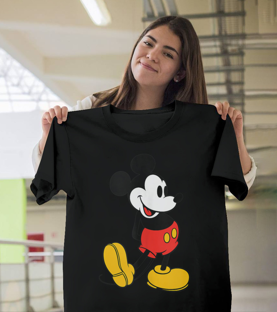 Disney Mickey Mouse Steamboat Willie Red Shorts Yellow Shoes Classic Pose T-Shirt
