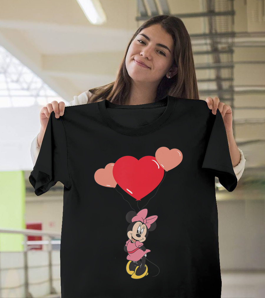 Disney Minnie Mouse with Heart-Shaped Balloons T-Shirt