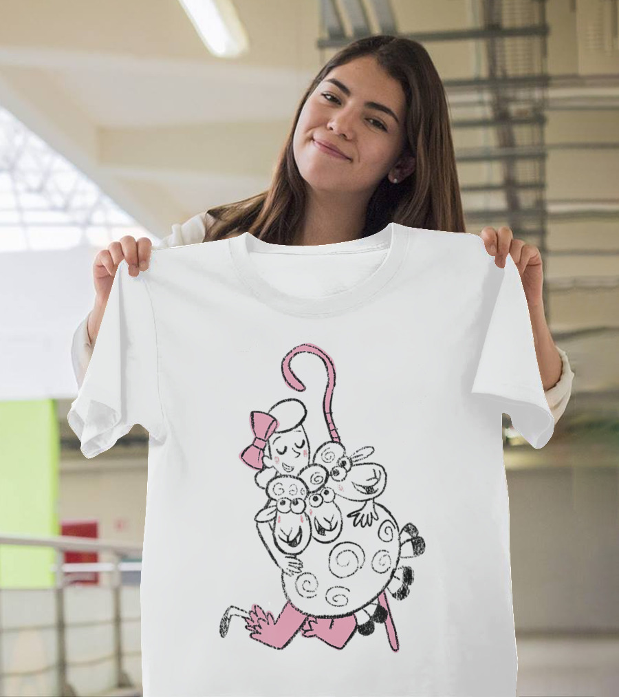 Disney Pixar Toy Story 4 Bo Peep And Sheep Sketch T-Shirt