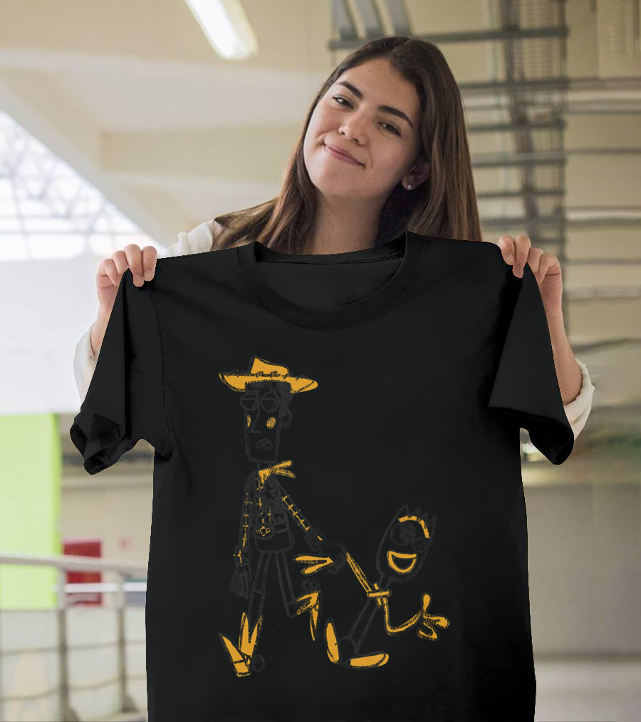 Disney Pixar Toy Story 4 Woody and Forky Sketch Drawing T-Shirt
