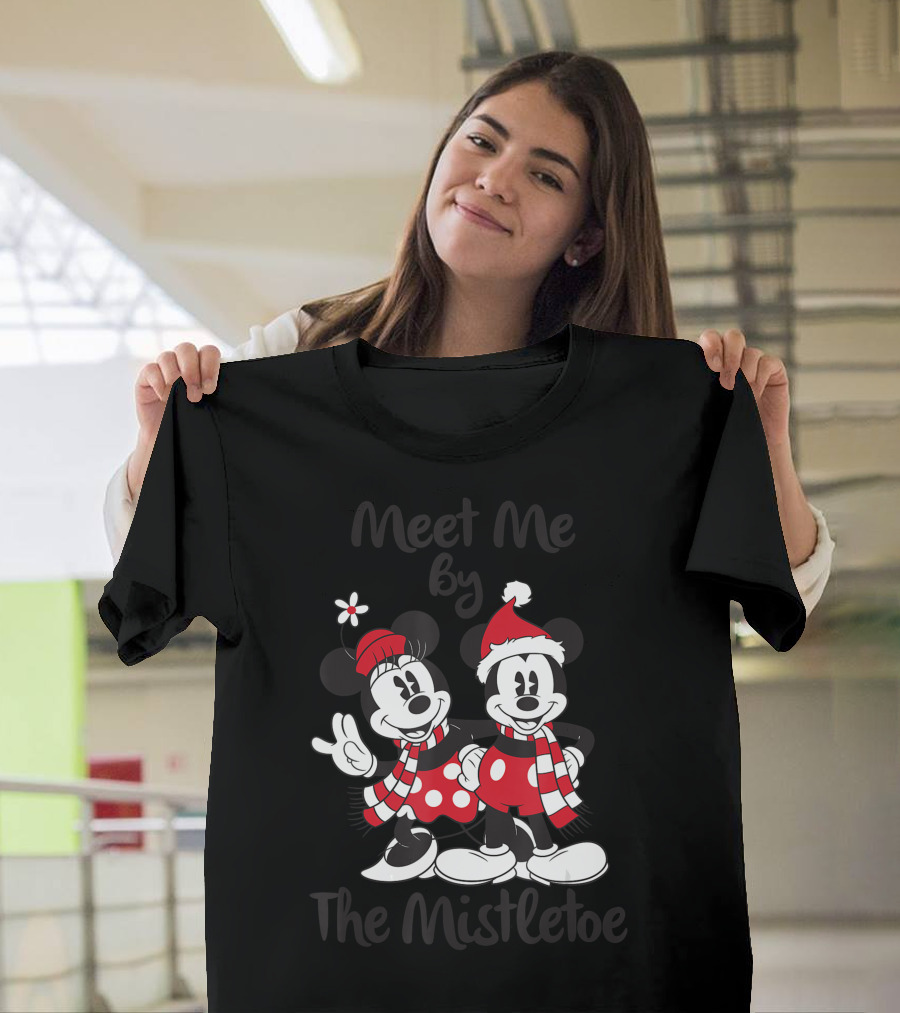 Meet Me By The Mistletoe Disney Minnie N Mickey T-Shirt