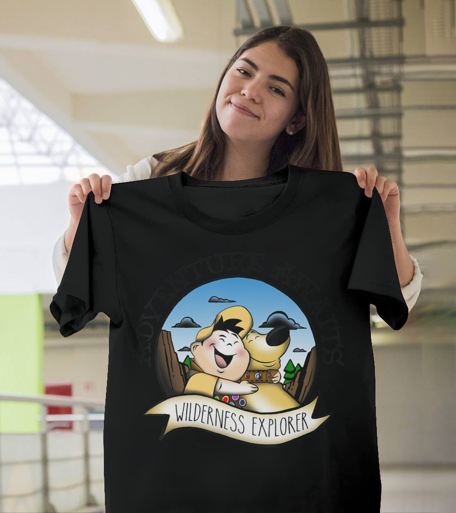 Disney Pixar Up Adventure Awaits Wilderness Explorer Russell Dug Vintage Hug T-Shirt
