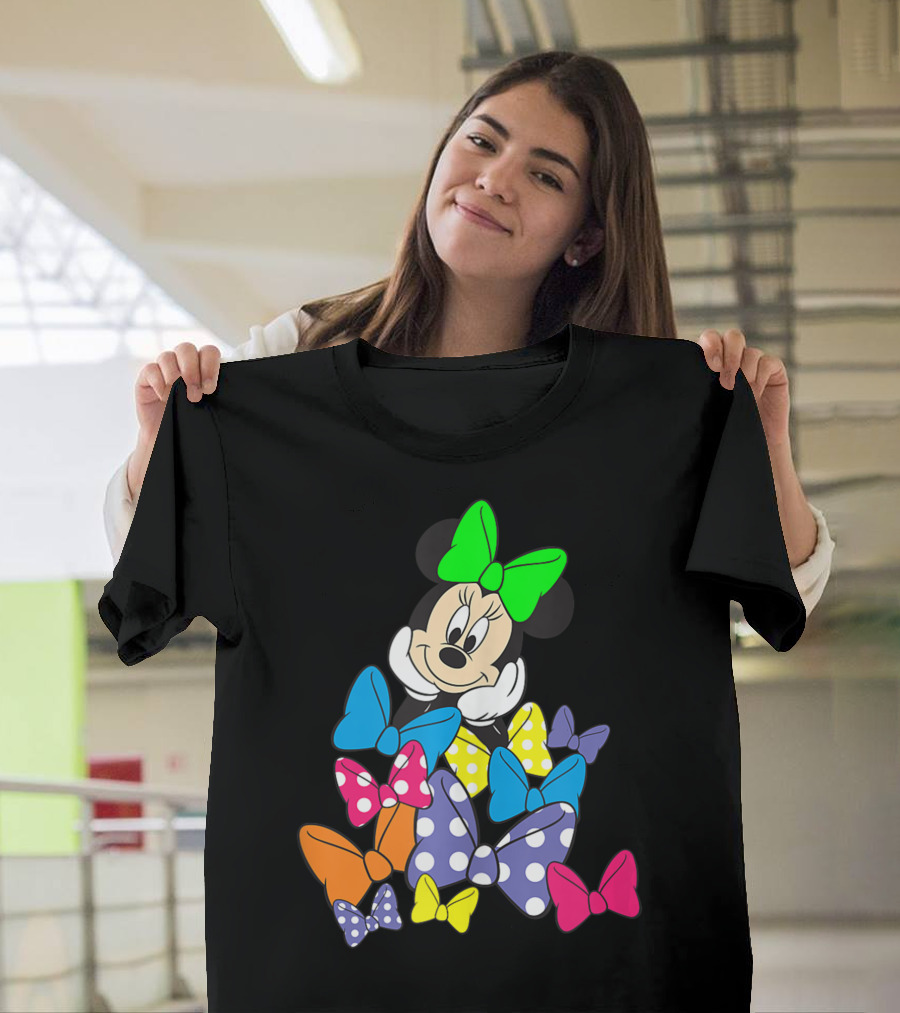 Disney St Patricks Day Minnie Mouse Colorful Bows T-Shirt