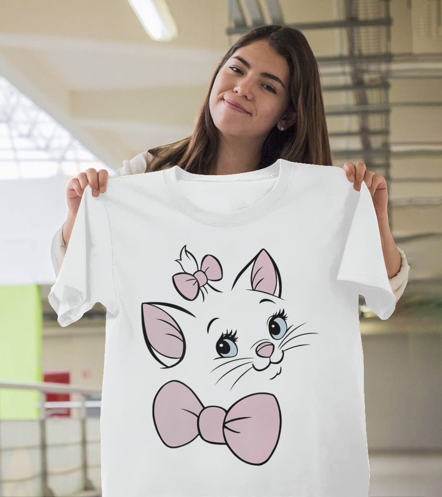 Disney The Aristocats Marie Pink Bows Large Face T-Shirt