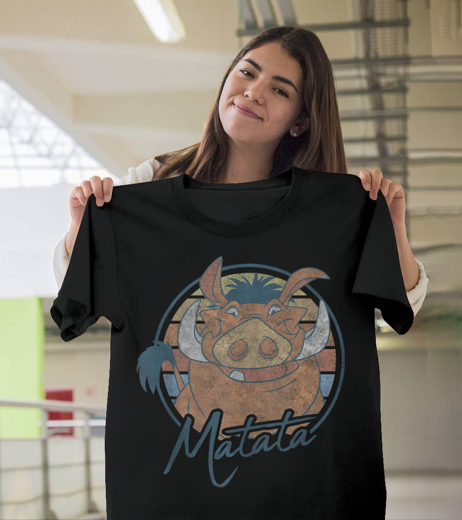 Disney The Lion King Pumbaa Matata Sunset Circle T-Shirt