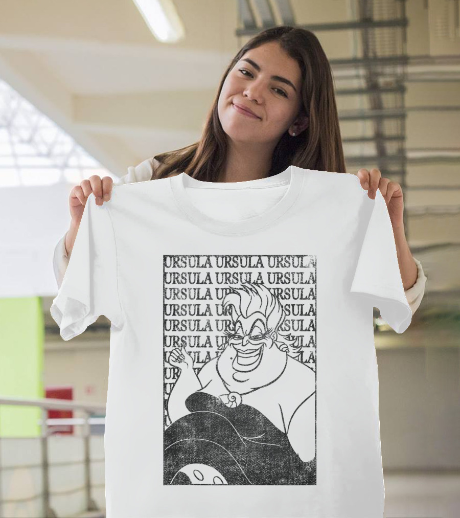 Disney Villains Ursula Evil Ursula Repeated Background T-Shirt