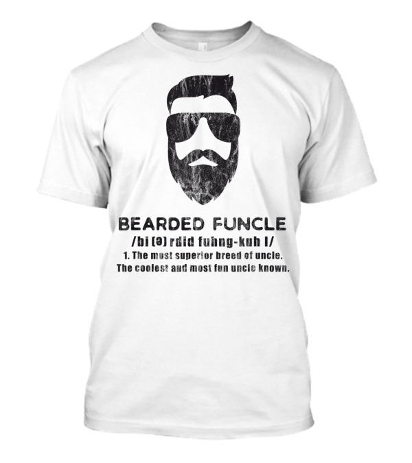 Bearded Funcle Definition Coolest Hipster Uncle Mens T-Shirt