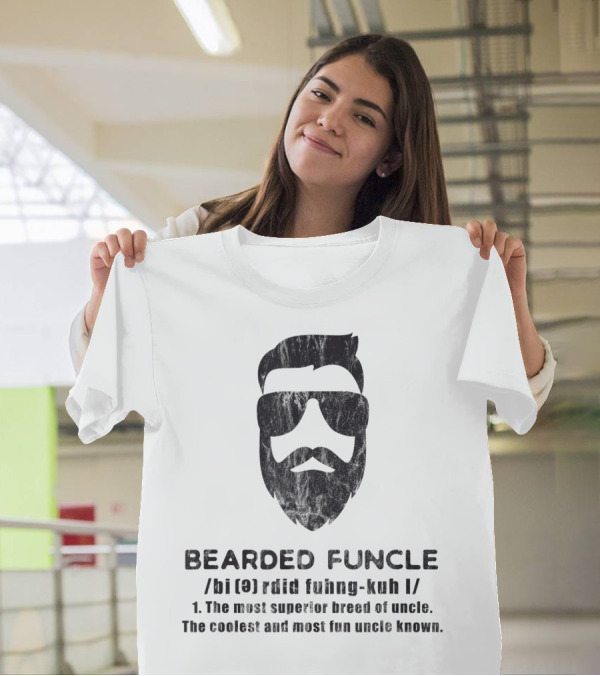 Bearded Funcle Definition Coolest Hipster Uncle Mens T-Shirt