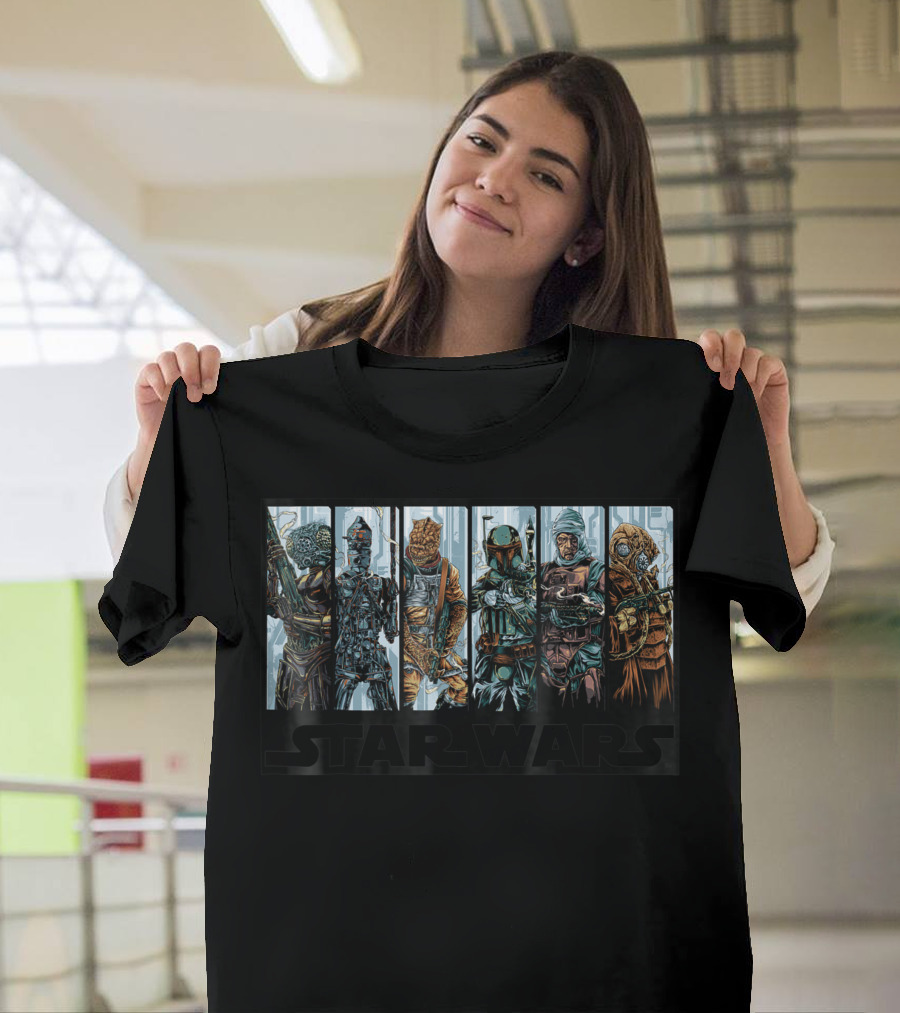 Star Wars Bounty Hunters Guild Featuring Iconic Characters T-Shirt