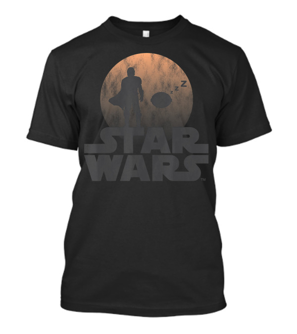 Star Wars The Mandalorian Sleeping Child Silhouette Moon ZZZ T-Shirt