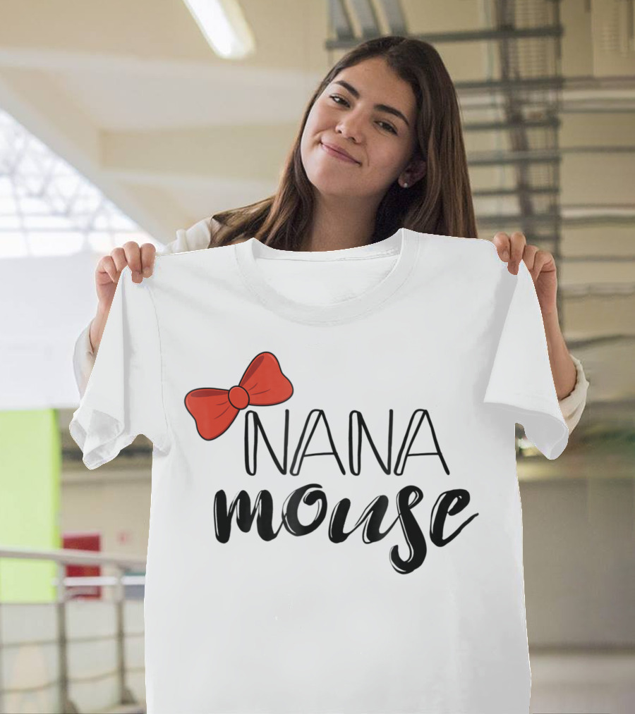 Nana Mouse Family Vacation Matching Red Bow T-Shirt