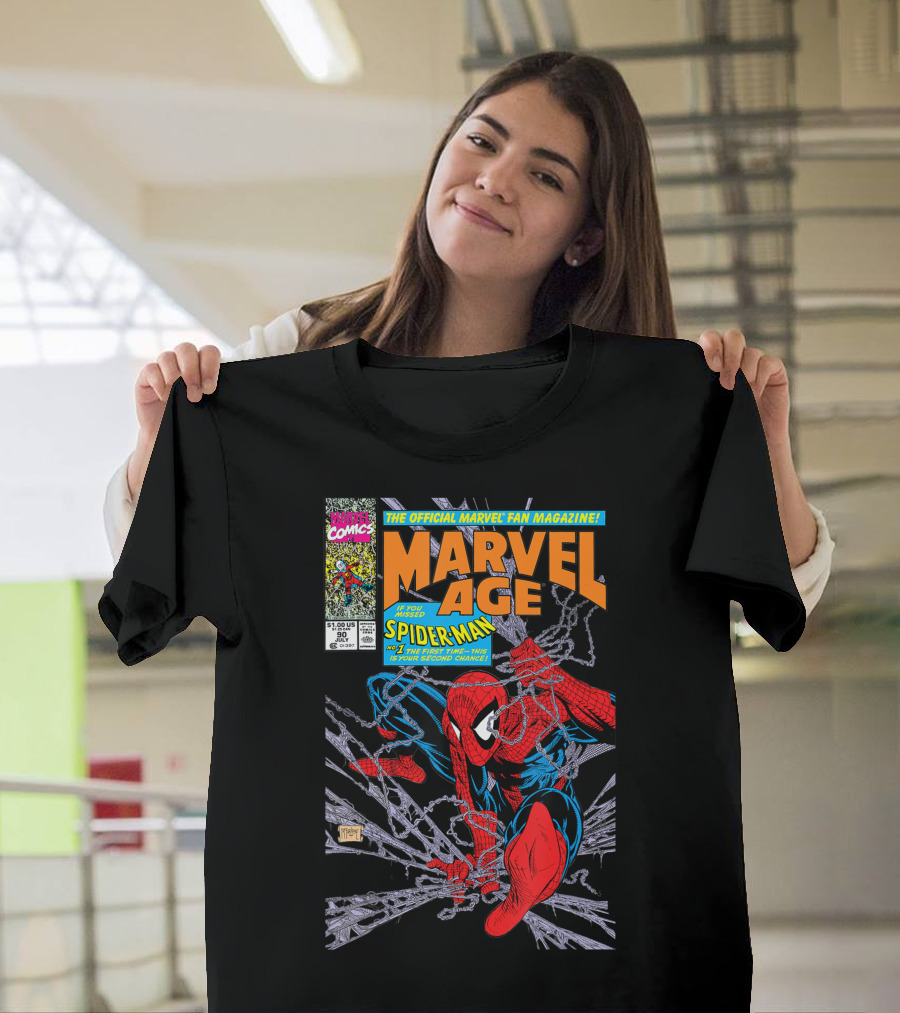 Marvel Comics Age Spider-Man The Official Marvel Fan Magazine 1990s Cover T-Shirt