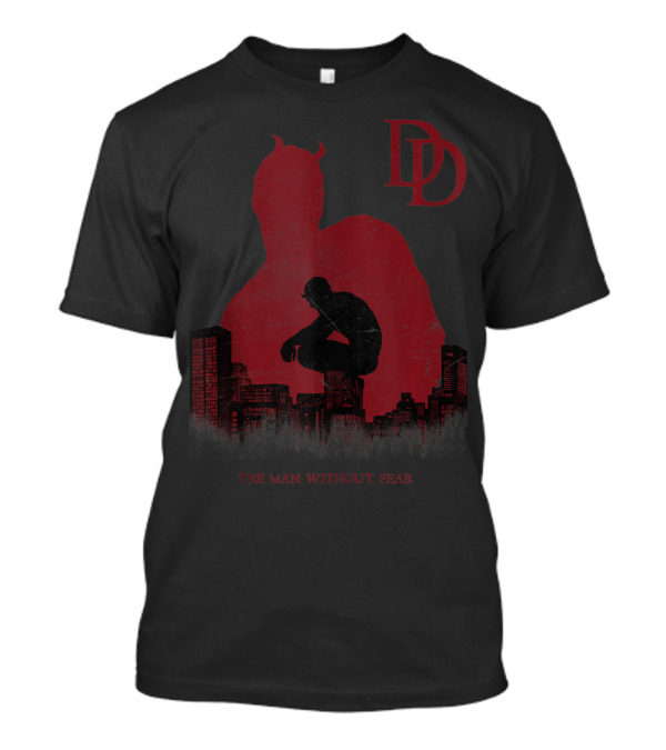 Marvel Daredevil Man Without Fear DD Silhouette City Background T-Shirt