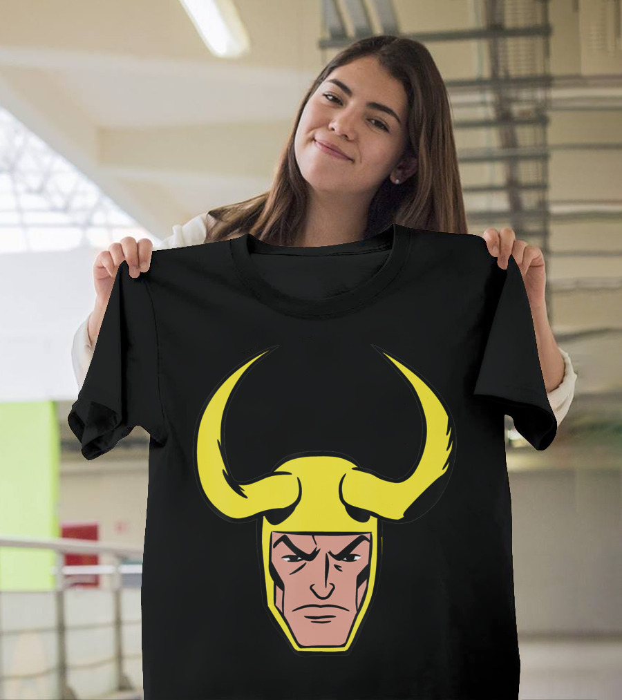 Marvel Loki Classic Horned Helmet Big Face T-Shirt