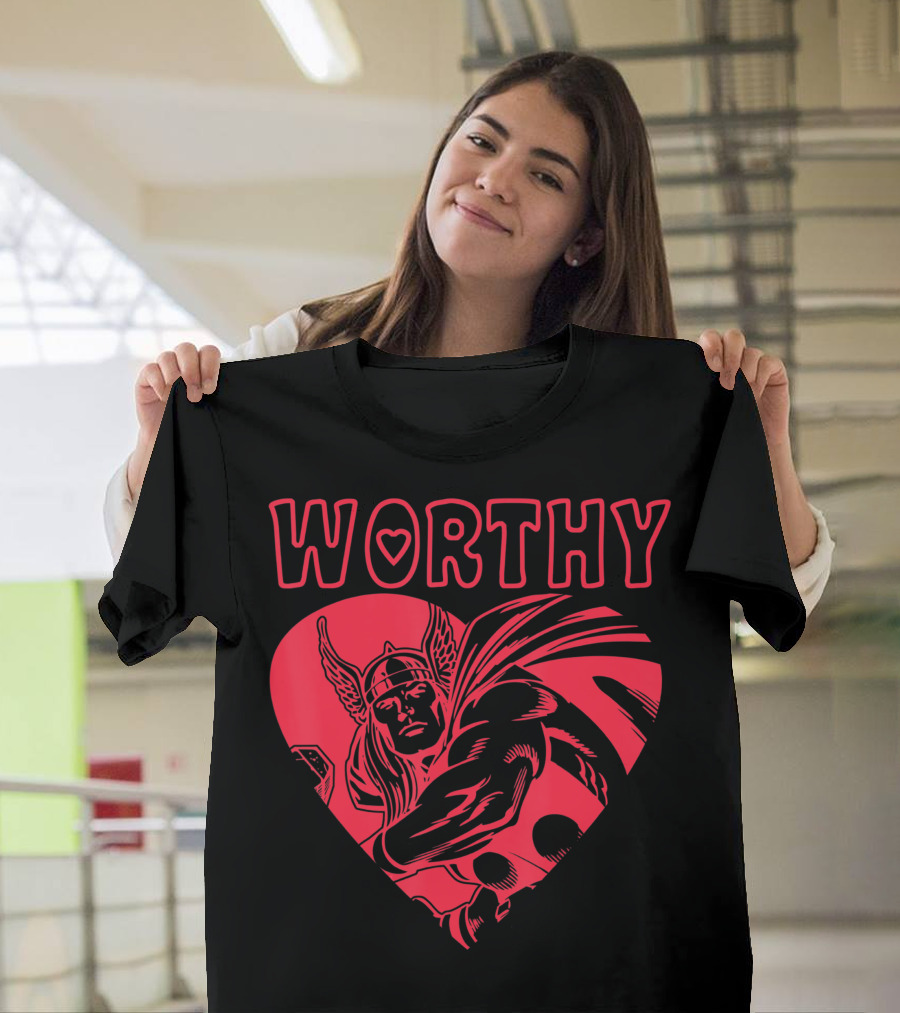Marvel Avengers Thor Worthy Valentine's Day Heart T-Shirt